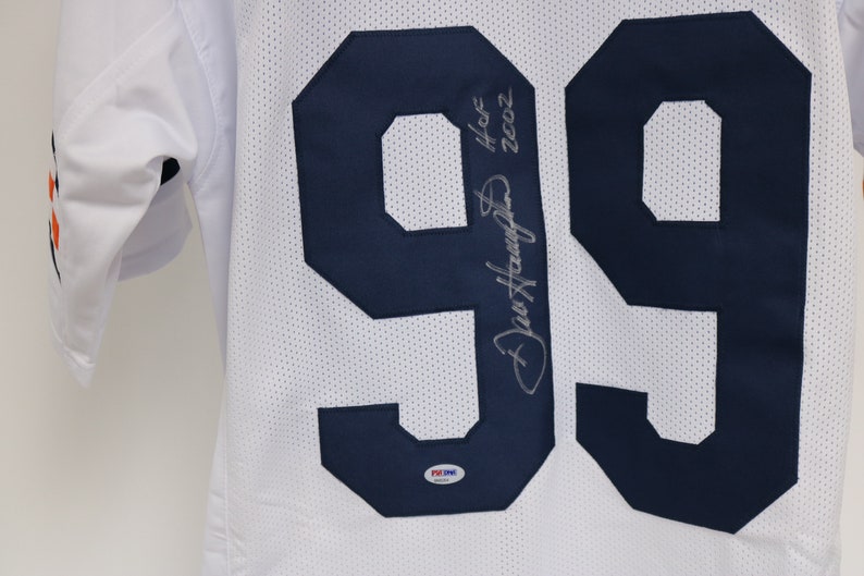 PSADNA COA Dan Hampton Signed Autographed HoF 02 Chicago Bears White Football Jersey