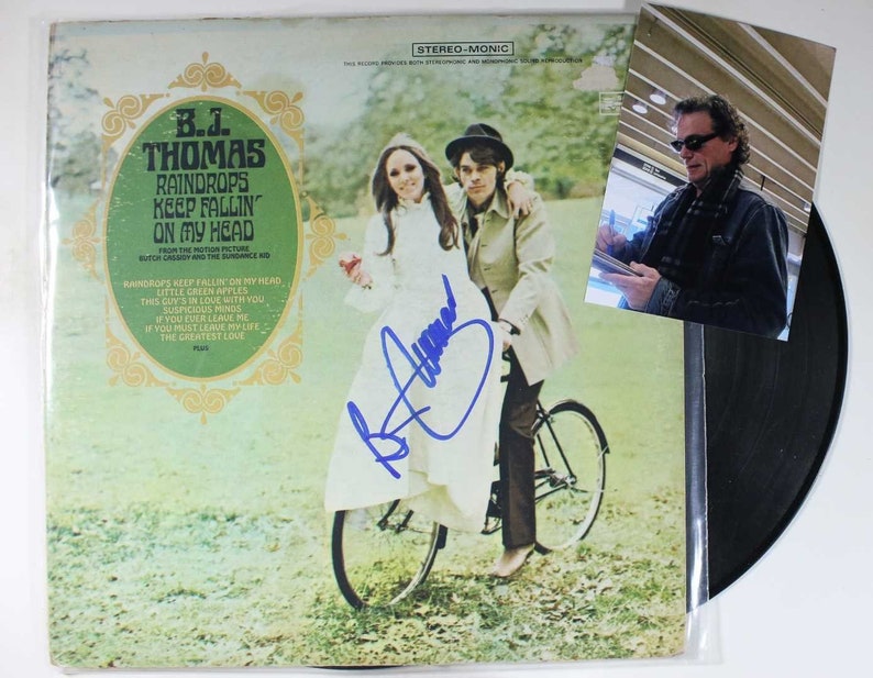Thomas Signed Autographed Raindrops Keep Fallin/' On My Head Record Album w Signing Photo B.J