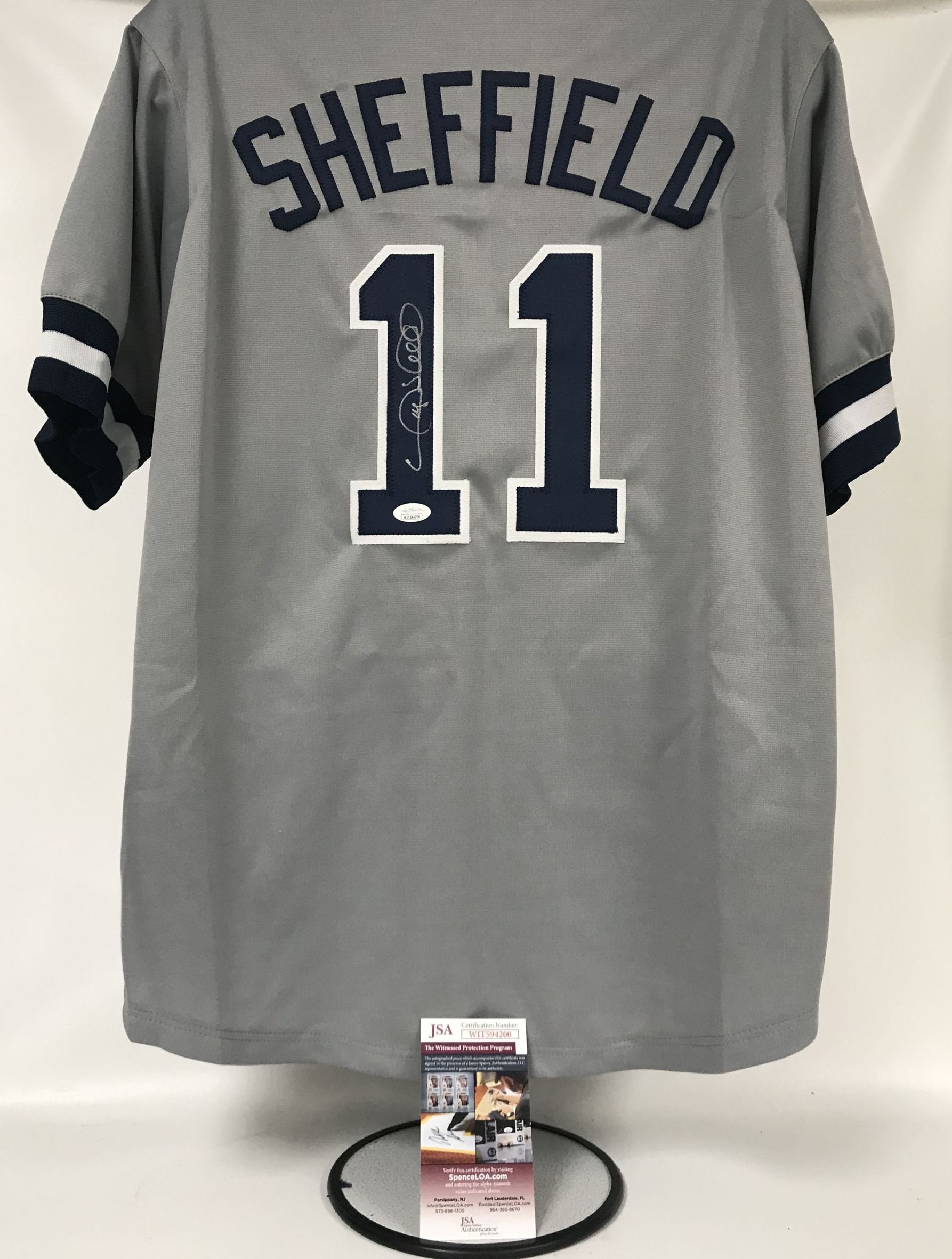 Gary Sheffield Signed Autographed New York Gray Baseball 
