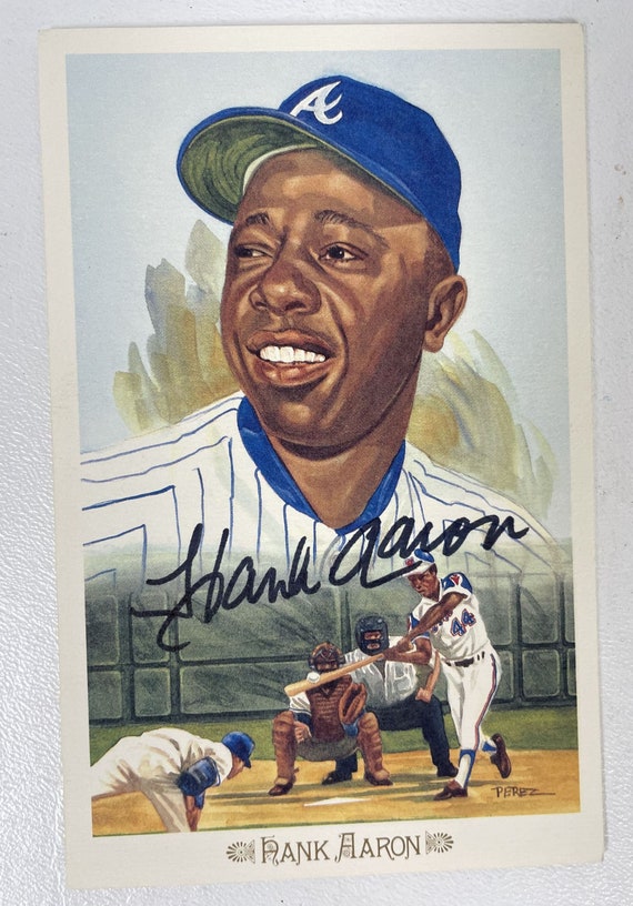 Hank Aaron Signed Autographed Perez-Steele Celebration Postcard - COA  Matching Holograms