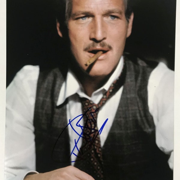 Paul Newman (m. 2008) Foto brillante autografiada de 8x10 firmada por "The Sting" - Hologramas a juego COA