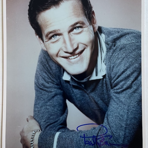 Paul Newman (m. 2008) Foto brillante autografiada de 8x10 firmada - Hologramas a juego COA