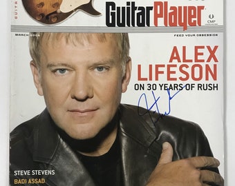 Alex Lifeson ondertekend, gesigneerd compleet tijdschrift "Guitar Player" - levenslang COA