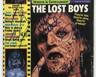 Rivista completa "Fangoria" autografata dal cast di The Lost Boys - Certificato di autenticità a vita