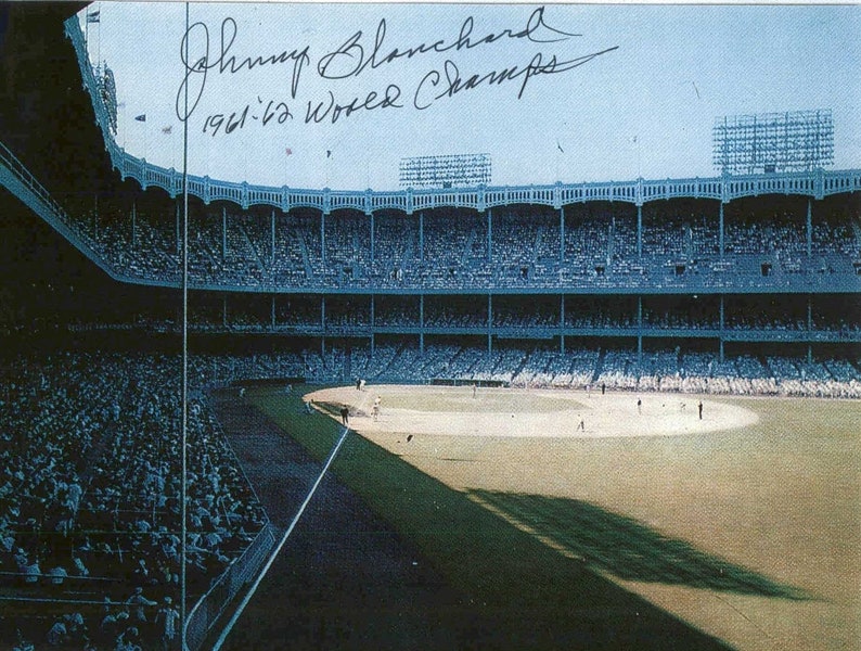 New York Yankees d. 2009 Signed Autographed Glossy 8x10 Photo Johnny Blanchard