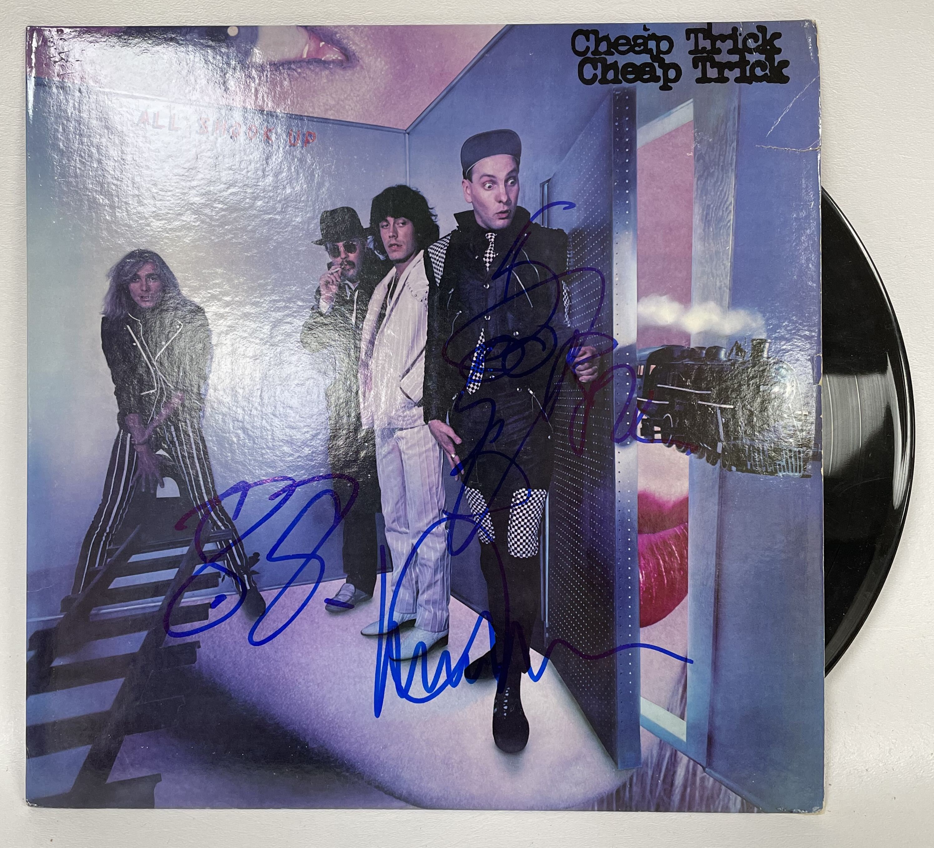 Cheap Trick band signed Heaven Tonight album COA proof Robin Zander,Rick Nielsen,Tom Peterson star Cheap Trick band signed Heaven Tonight album COA proof Robin Zander,Rick Nielsen,Tom Peterson star