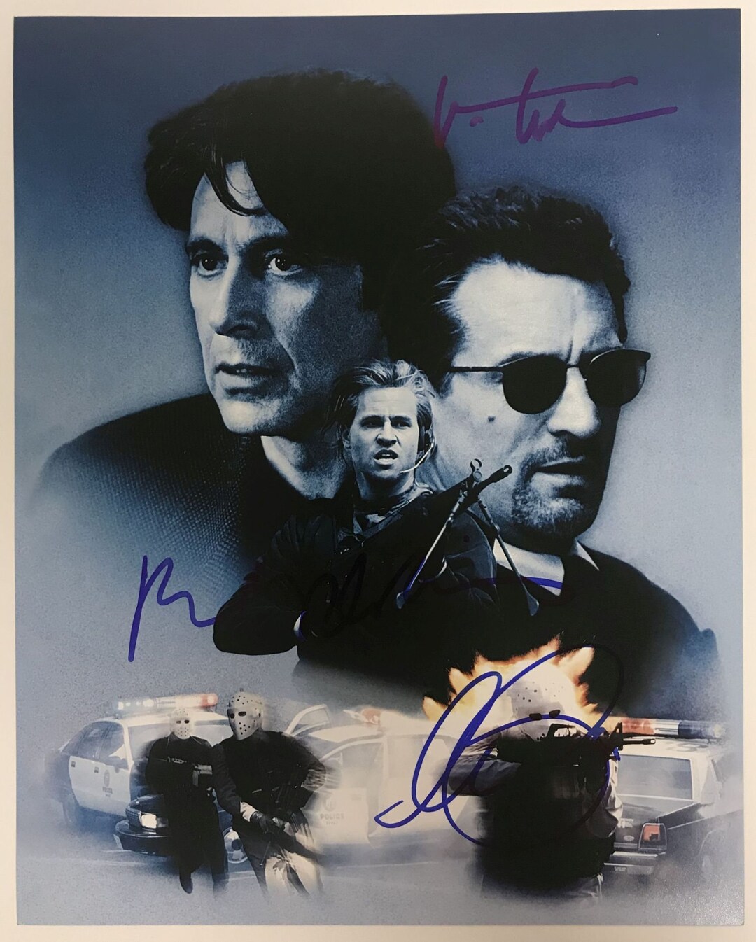 Al Pacino, Val Kilmer & Robert De Niro Signed Autographed "heat" Glossy