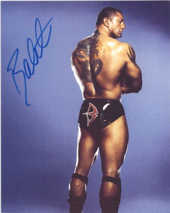 Dave Batista Signed Autographed Glossy 8x10 Photo - Lifetime COA
