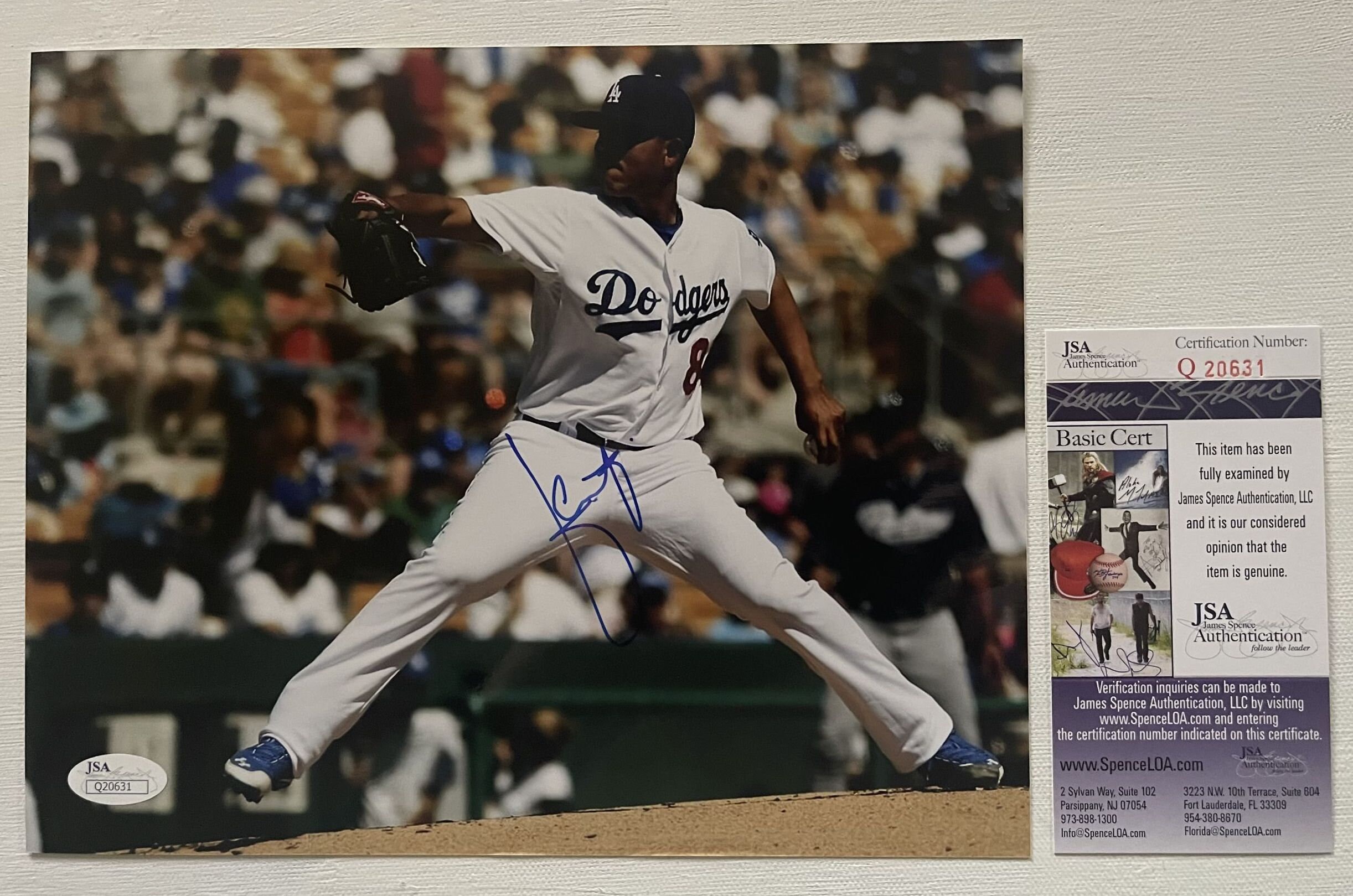 LOS ANGELES DODGERS JULIO URIAS SIGNED JERSEY JSA COA WORLD SERIES MLB AUTOGRAPH