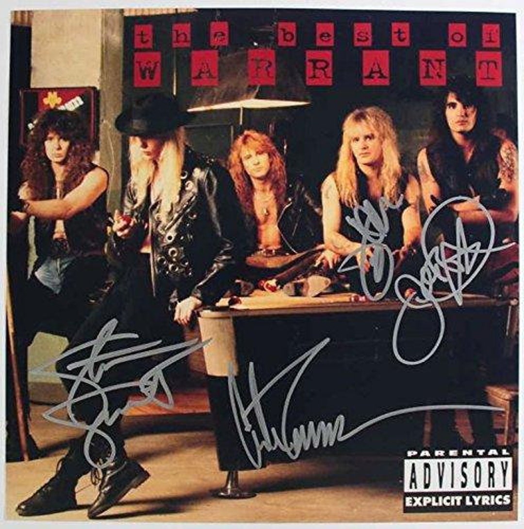 Warrant signed Dirty Rotten Filthy Stinking Rich 12x12 album photo COA proof autograph STAR Warrant signed Dirty Rotten Filthy Stinking Rich 12x12 album photo COA proof autograph STAR