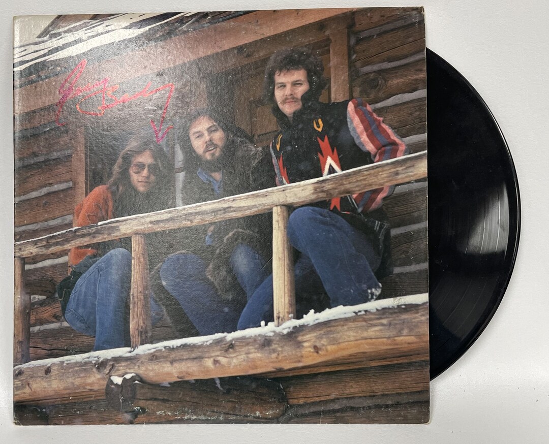 Dewey Bunnell Gerry Beckley signed America Hat Trick album vinyl record COA proof STAR Dewey Bunnell Gerry Beckley signed America Hat Trick album vinyl record COA proof STAR