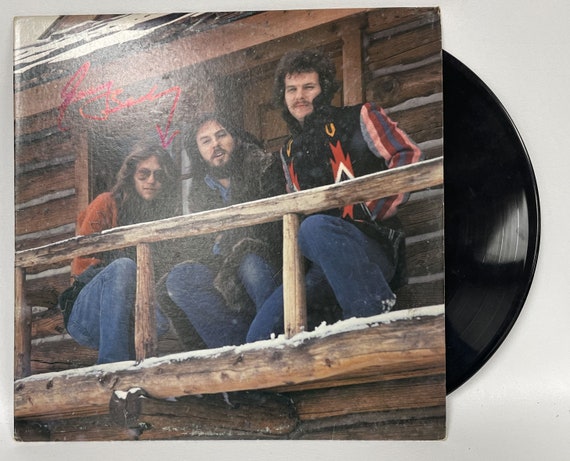 Dewey Bunnell Gerry Beckley signed America Hat Trick album vinyl record COA proof STAR Dewey Bunnell Gerry Beckley signed America Hat Trick album vinyl record COA proof STAR