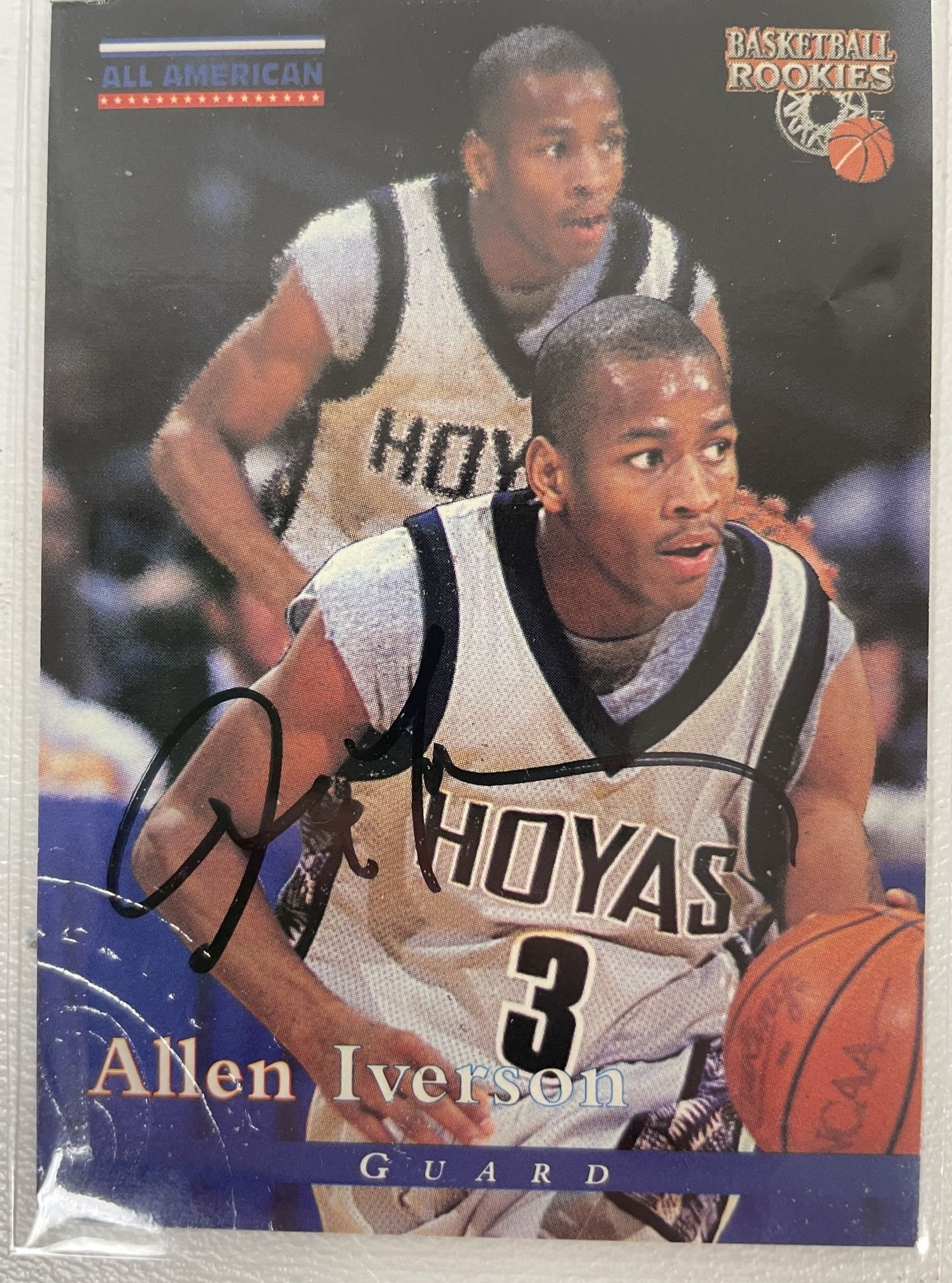 ALLEN IVERSON AUTOGRAPHED GEORGETOWN HOYAS 11X14 PHOTO MUST SEE