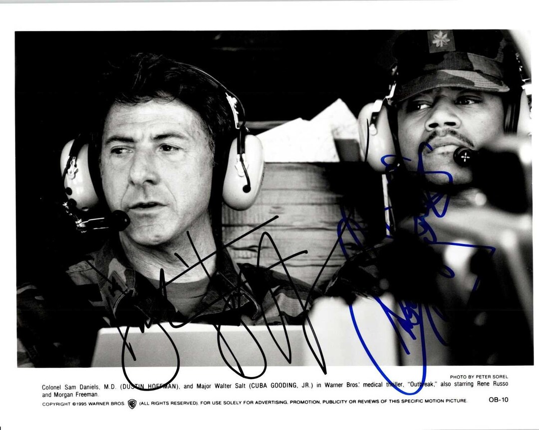 Dustin Hoffman & Cuba Gooding Jr. Signed Autographed outbreak Glossy