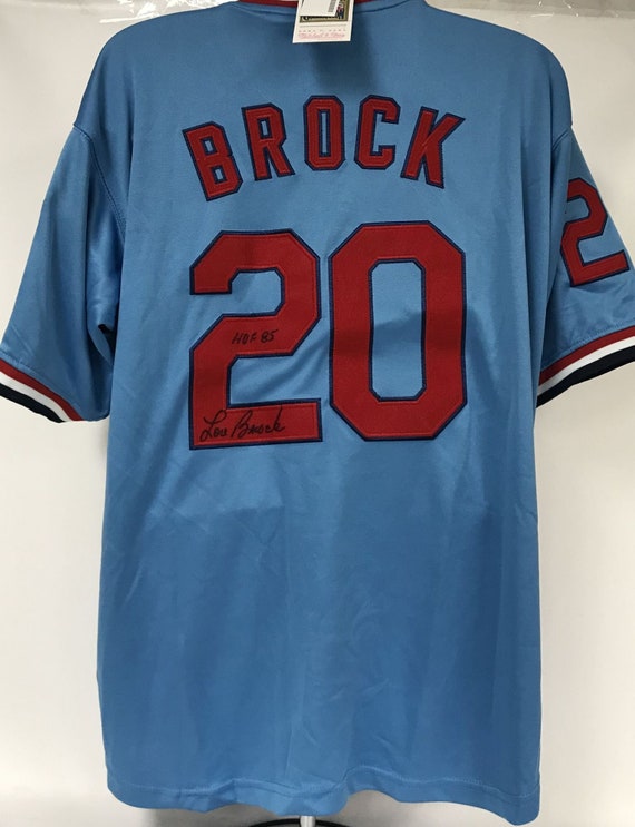 Lou Brock Autographed and Framed St Louis Cardinals Jersey