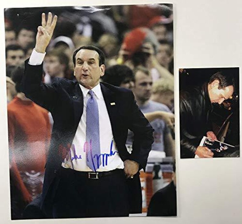 COA Matching Holograms Mike Krzyzewski Signed Autographed Glossy 11x14 Photo Duke Blue Devils