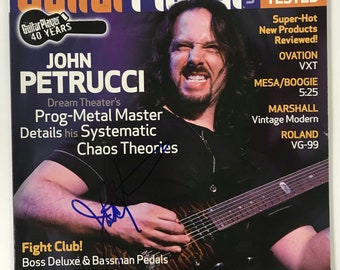 John Petrucci ondertekend, gesigneerd compleet tijdschrift "Guitar Player" - levenslang COA