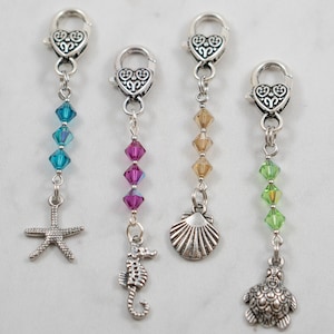 Charms de sac à main de porte-clé de plage, pendentif de sac à main de charmes d&#39;animaux de l&#39;océan, clip de porte-clés, charme de journal, pendentif de charme de planificateur, tirette