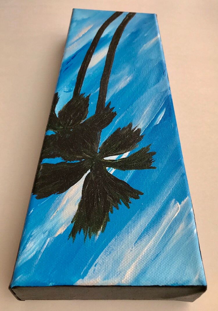 Abstract Palm Tree Painting Canvas Wall Art Original | Etsy