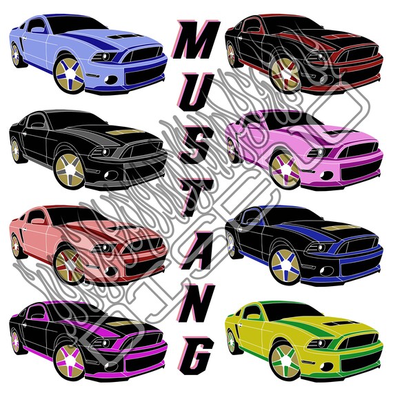 Mustang Collection EDITABLE Cut File / Stencil / Template - Etsy Australia