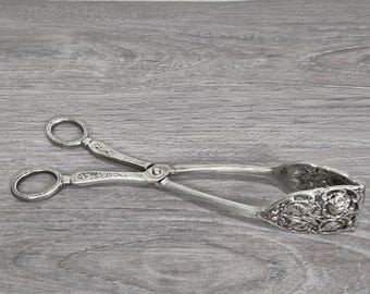 Vintage Hildesheimer Rose Silverpläterad Sparrisbakelsetång Art Deco
