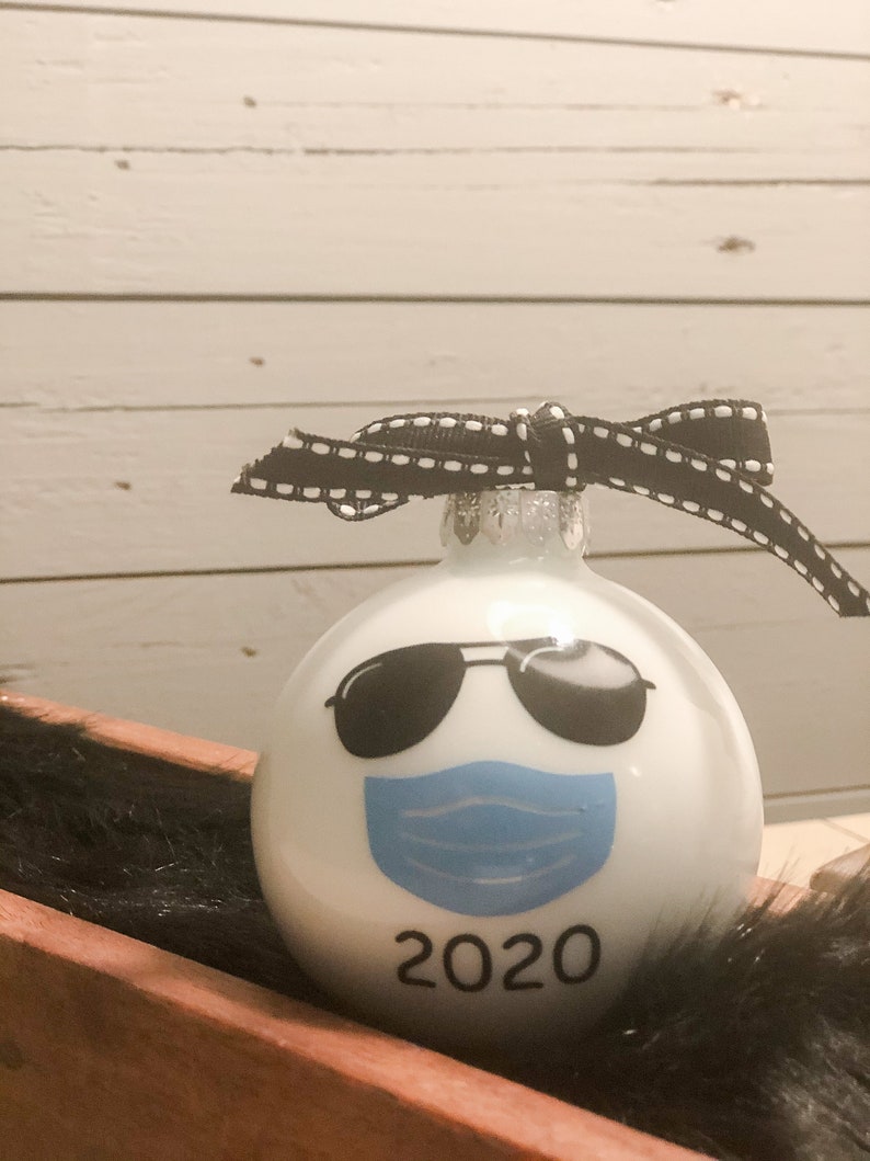 Masked Glasses Masked Eyelashes COVID Ornaments Masked Sunglasses 2020 Ornaments Custom Masked Ornaments