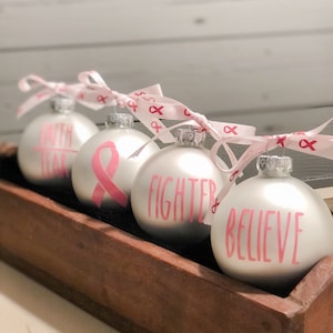 Breast Cancer Ornament, Breast Cancer Survivor, Breast Cancer Fighter, Breast Cancer Warrior, Faith over Fear