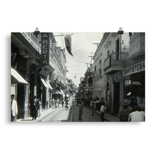 Old San Juan 1930 Photograph Puerto Rico Wall Art Boricua History Calle De La Fortaleza