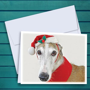 Christmas Greyhound Oil Painting A2 Notecards - Set of 12