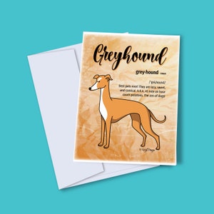 Greyhound Definition Notecards - Set of 12 Cards & Envelopes