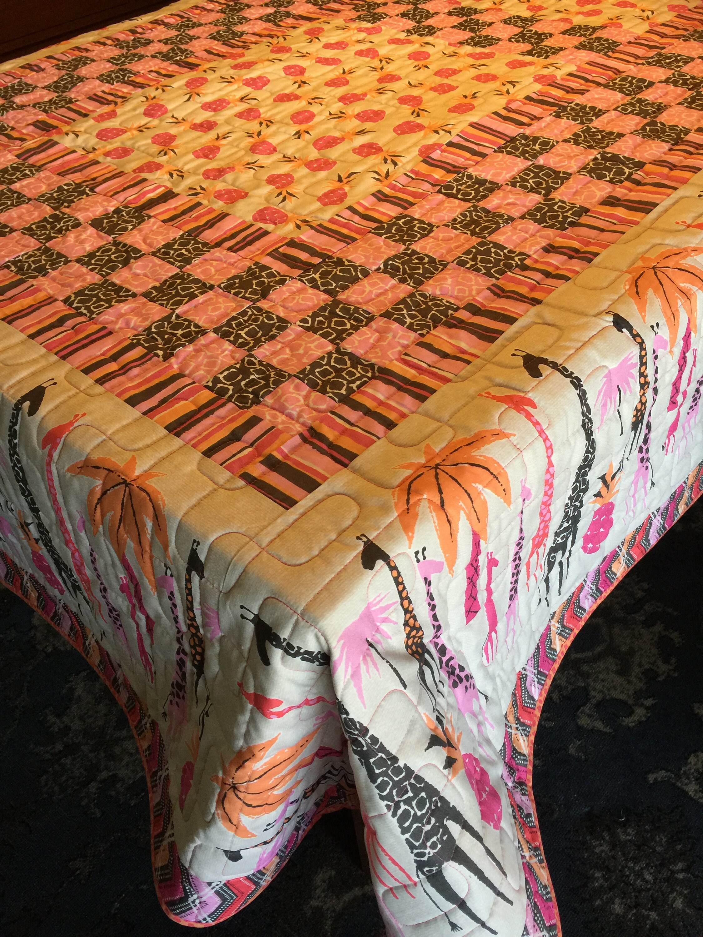 Palms, Pineapples, and Giraffes? Twin Size Quilt