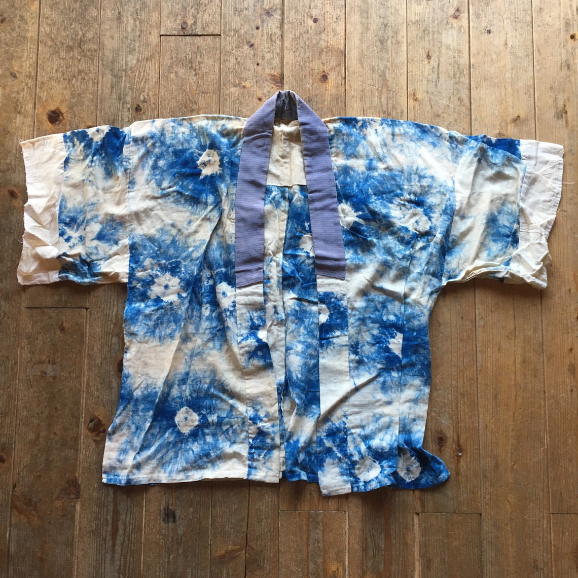 Vintage 30s Japanese Kimono Underwear Indigo Tie Die and Silk - Etsy