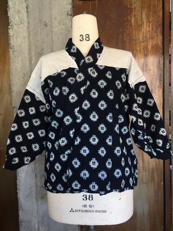 50s japanese noragi indigo work shirt boro medium
