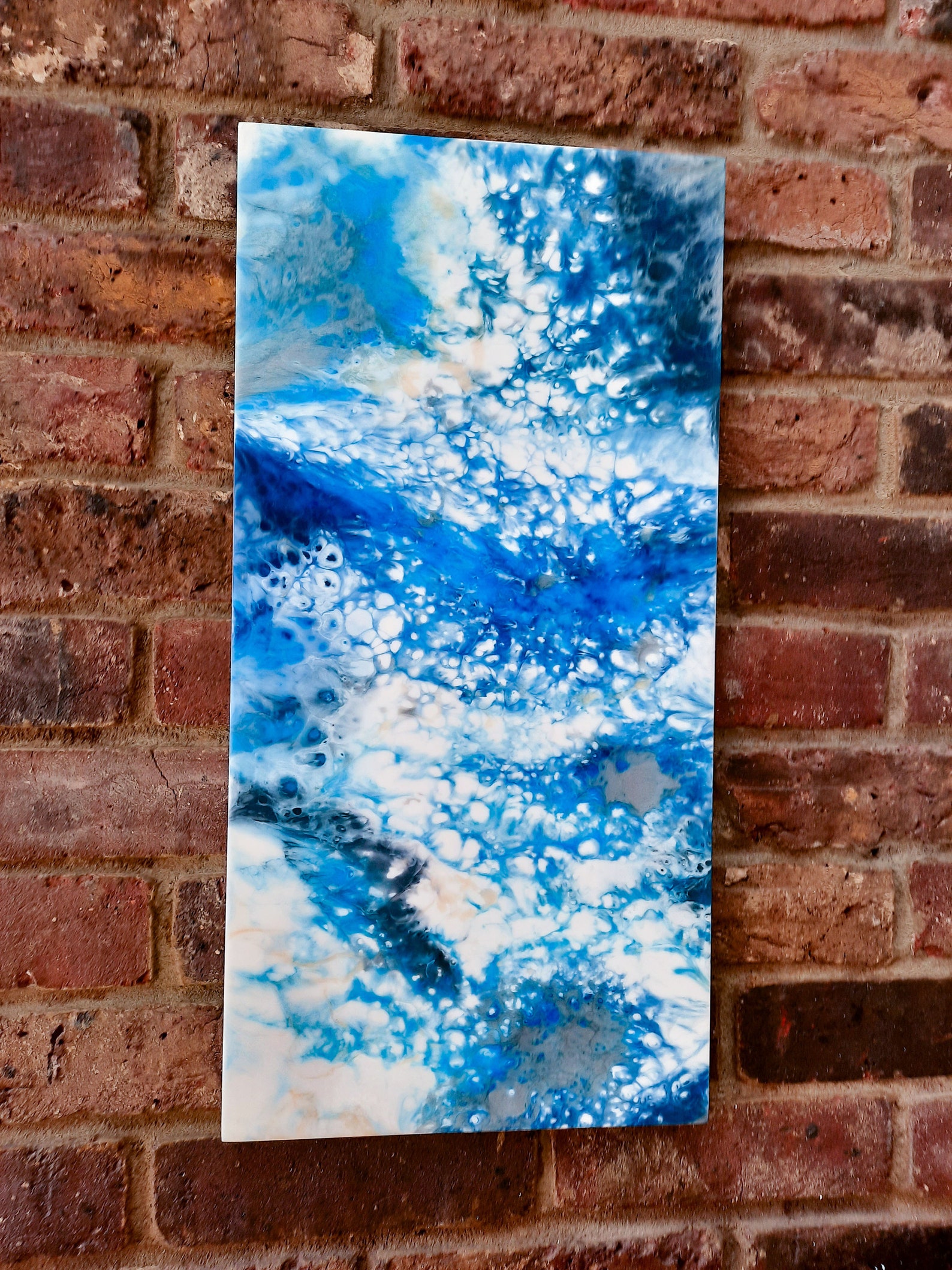 Epoxy Wall Art Abstract Ice Inspired Resin Art Wall Etsy