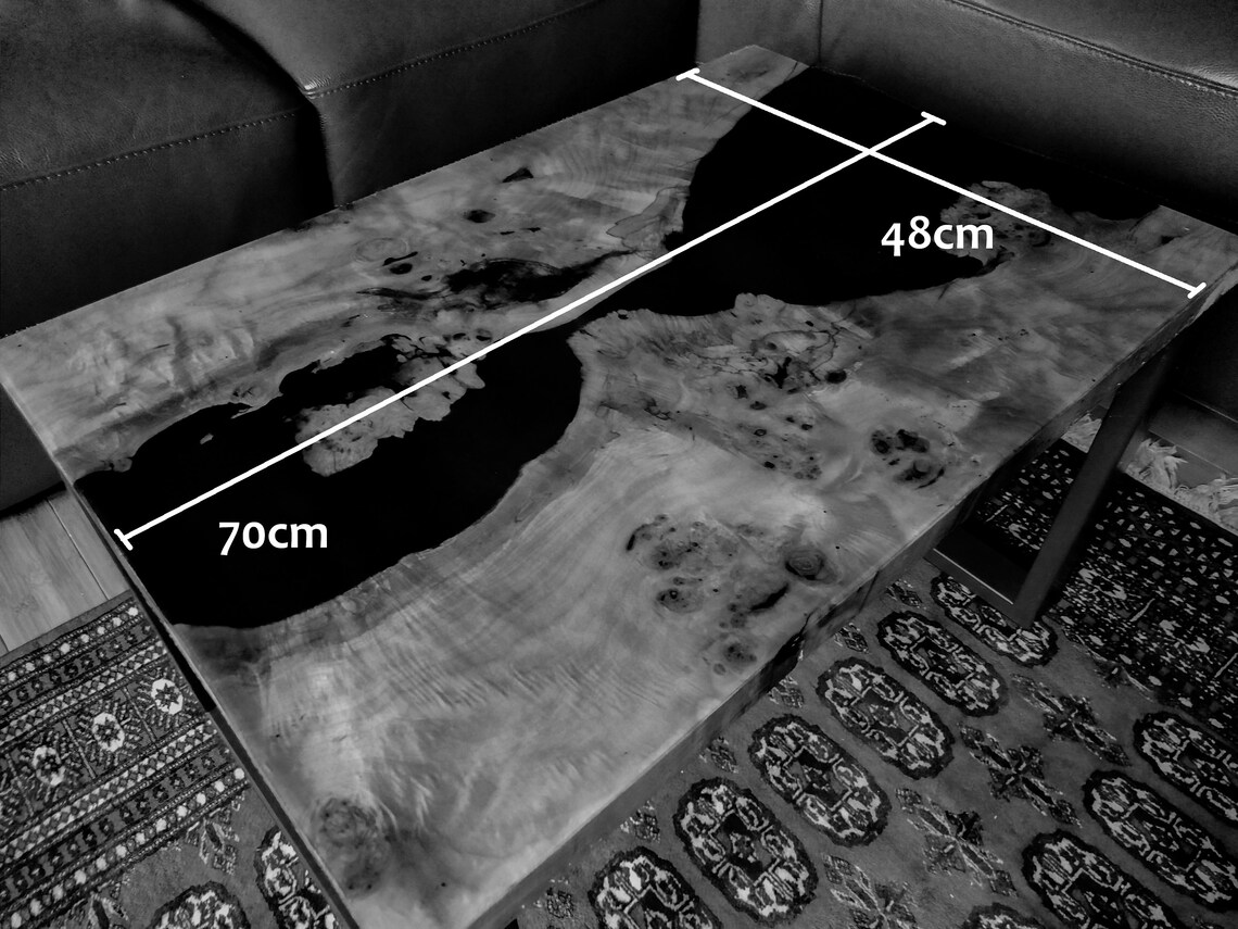 Black Epoxy Resin Coffee Table Handmade Hardwood River Table Etsy UK