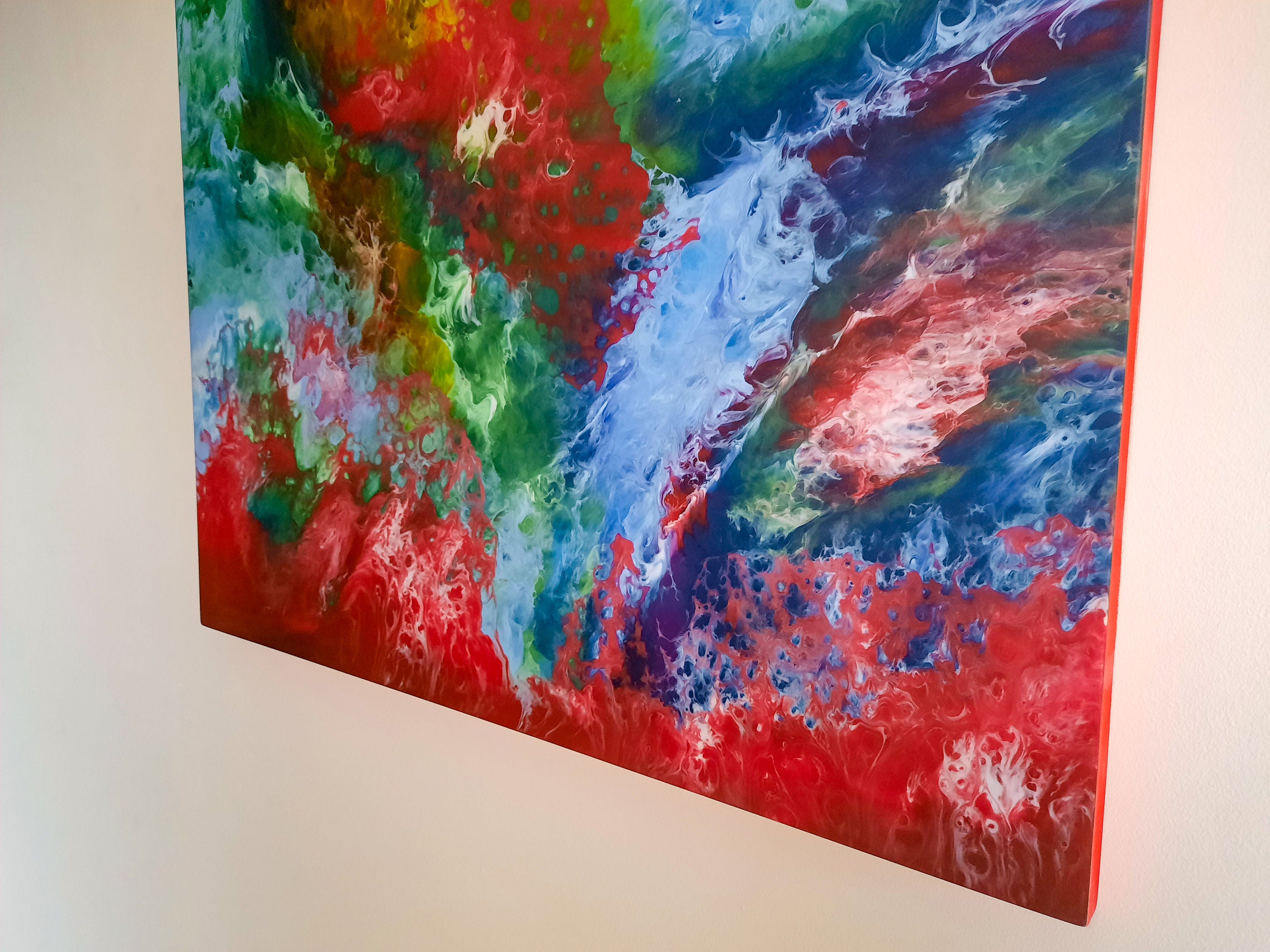 Large Epoxy Wall Art Abstract Colourful Resin Art Wall Etsy