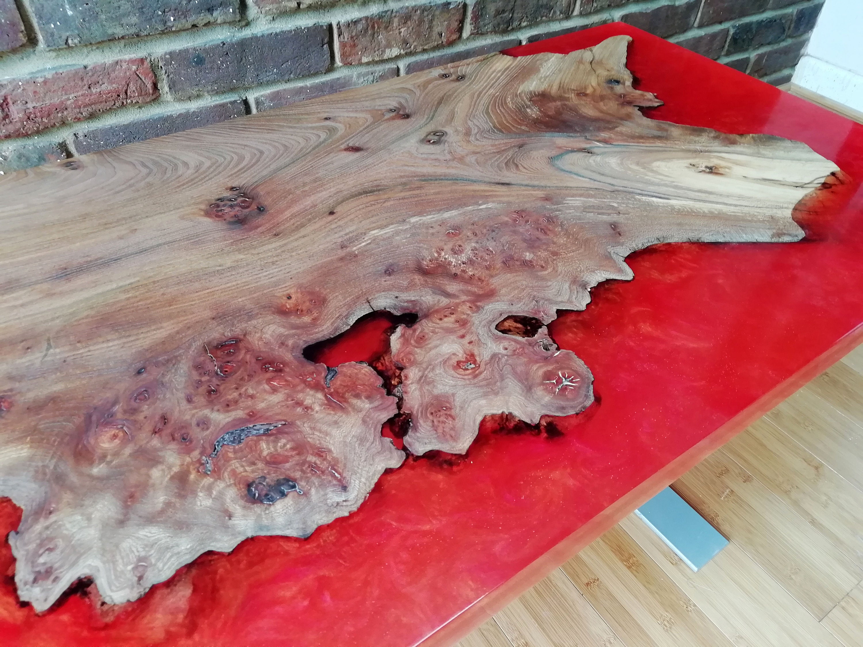 Red Epoxy Resin coffee table Handmade hardwood coffee table Etsy