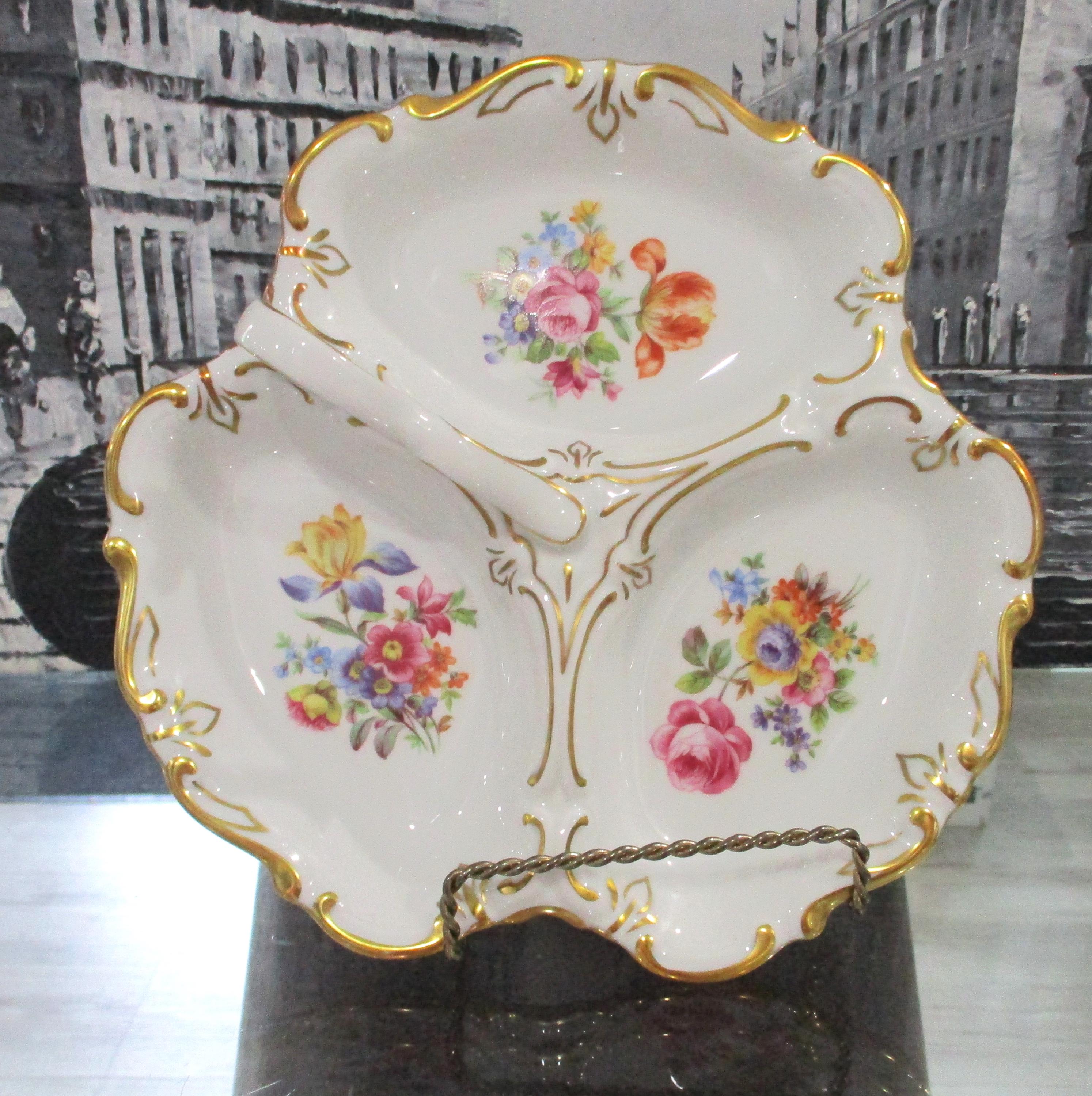 ドイツアンティーク　手描プレート ヴィンテージ JLMENAU サービングプレート 手描き。ドイツ製 - Etsy 日本