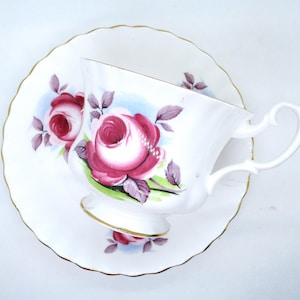 Vintage Royal Albert Rose Pattern Teacup and Saucer. Bone China