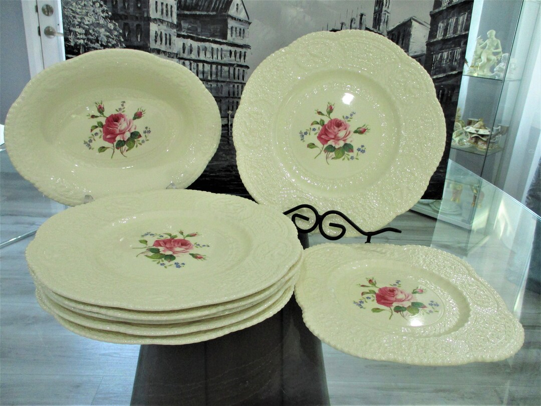 Antique Princess Crescent Jones and Son birbeck Rose Ware Dinner