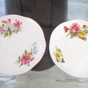 Vintage Two Orphan Shelly Saucers. Bone China. England