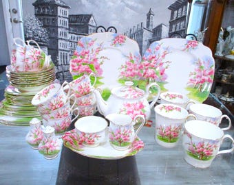 Vintage Royal Albert Blossom Time Dinnerware Partial Set. Bone China. England