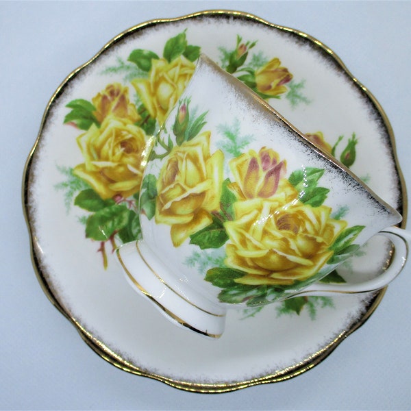 Vintage Royal Albert Tea Rose Teacup and Saucer. Bone China. England