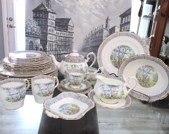 ロイヤルアルバートのフルーツボウル、シルバーバーチ、デザートボウル