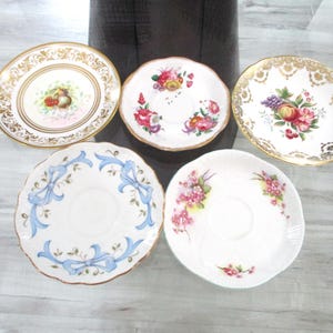 Vintage Set5 of 5 Orphan Saucers. Bone China. England