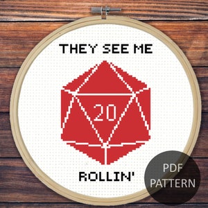 They See Me Rollin&#39; D&D Dice Pattern | PDF