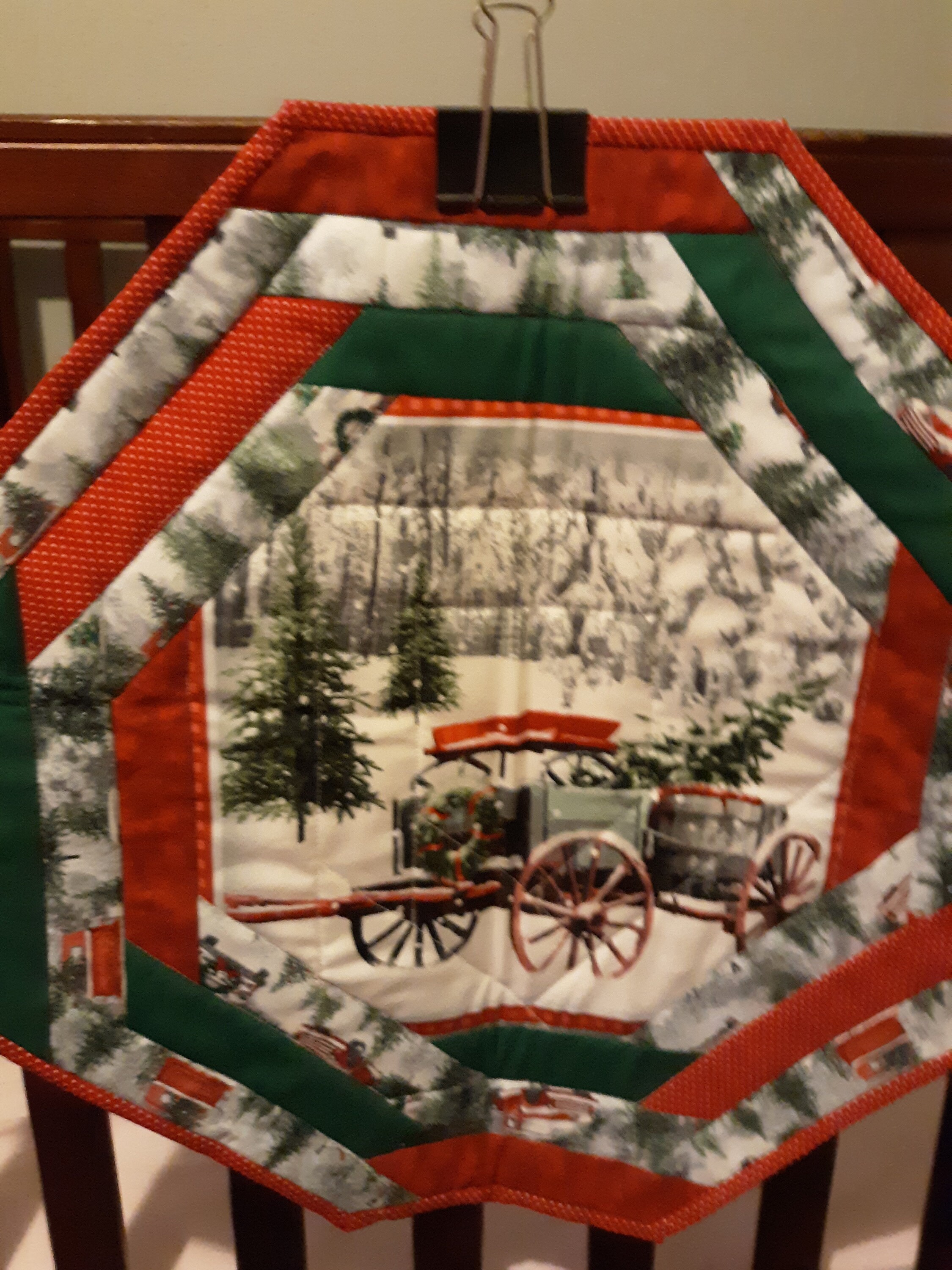 Red Wagon centerpiece mat Etsy
