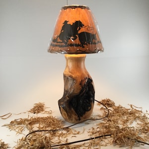 Tabletop lamp, Rustic lamp, Ranch home, log furniture, lodge decor, Mountain furnishings, made in Colorado, House warming, office lighting