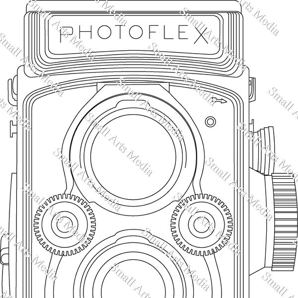 Vector de cámara classic TLR Rolleiflex-Style (svg, dxf, eps, png)