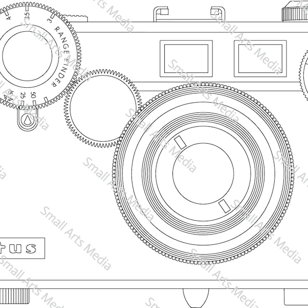 Classic Brick Argus C3-Style Camera Vector (svg, dxf, eps, png)